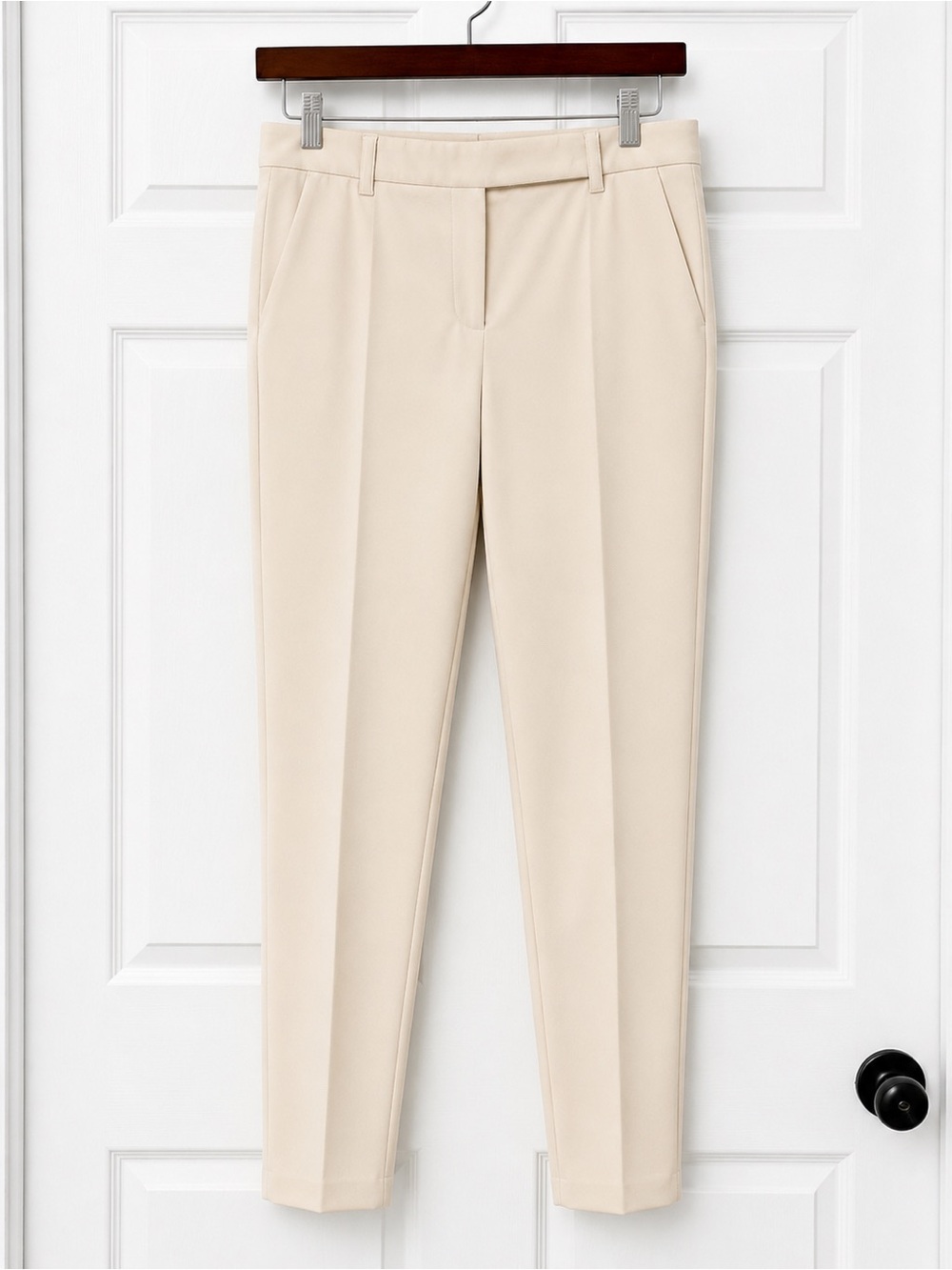 Zac & Rachel Tailored Cream Tapered Dress Pants